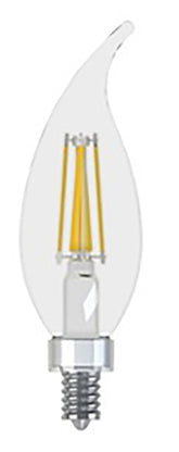 GE 24528 LED Bulb, Decorative, CAC Lamp, 40 W Equivalent, Candelabra Lamp Base, Dimmable, Daylight Light